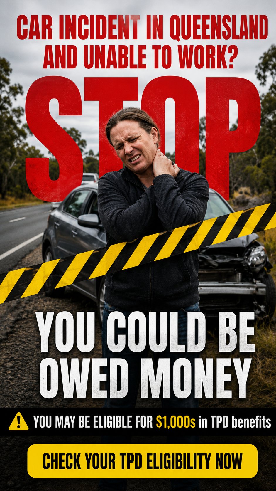 QLD car incident · stop ad